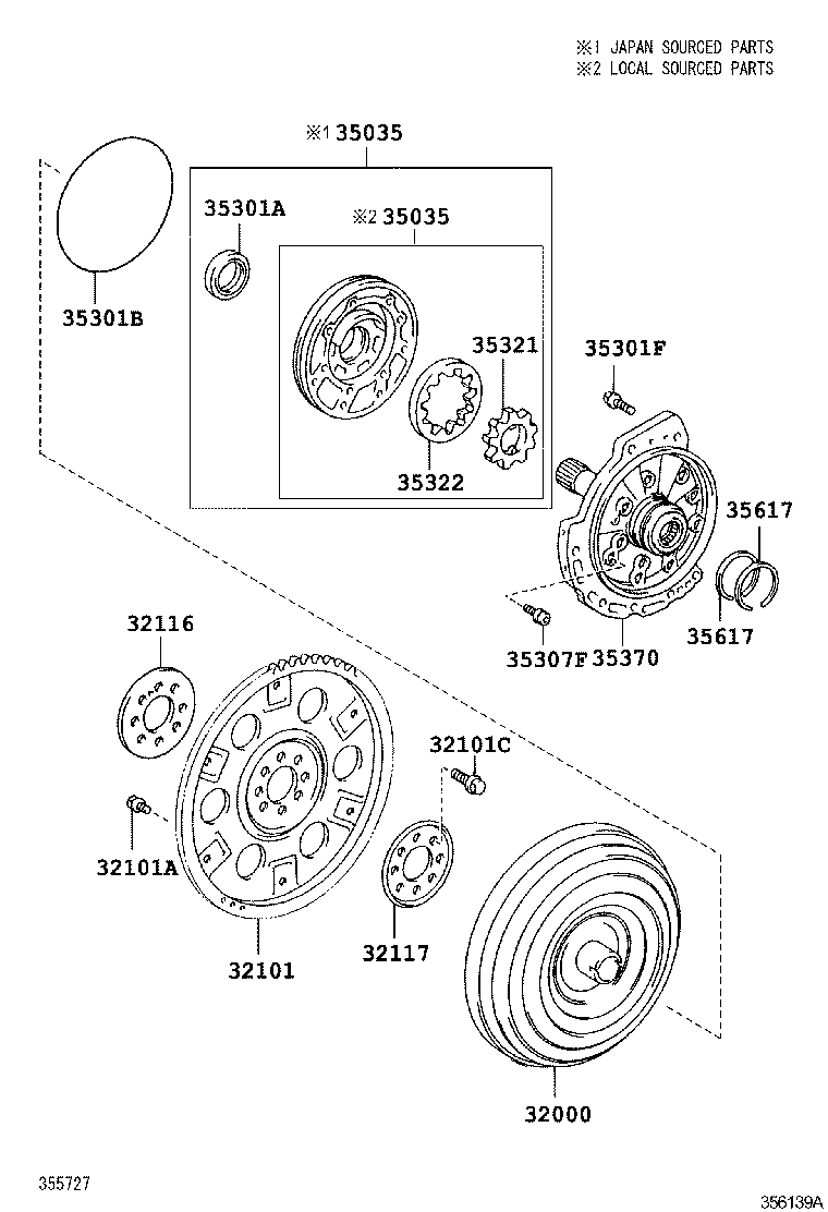  HIGHLANDER JPP |  TORQUE CONVERTER FRONT OIL PUMP CHAIN ATM
