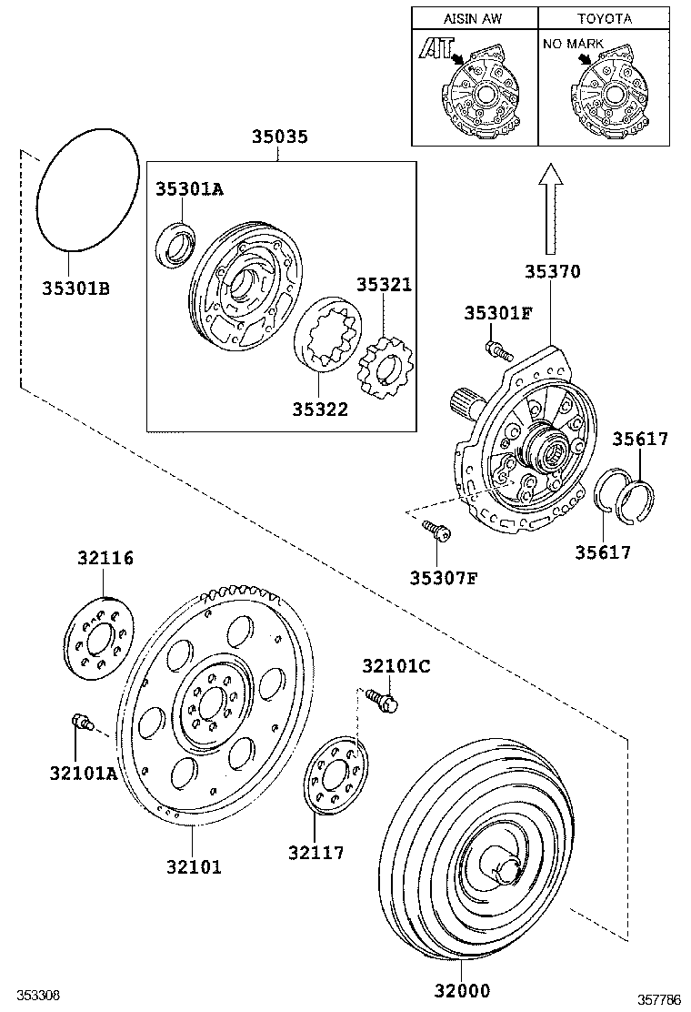  SCION TC |  TORQUE CONVERTER FRONT OIL PUMP CHAIN ATM
