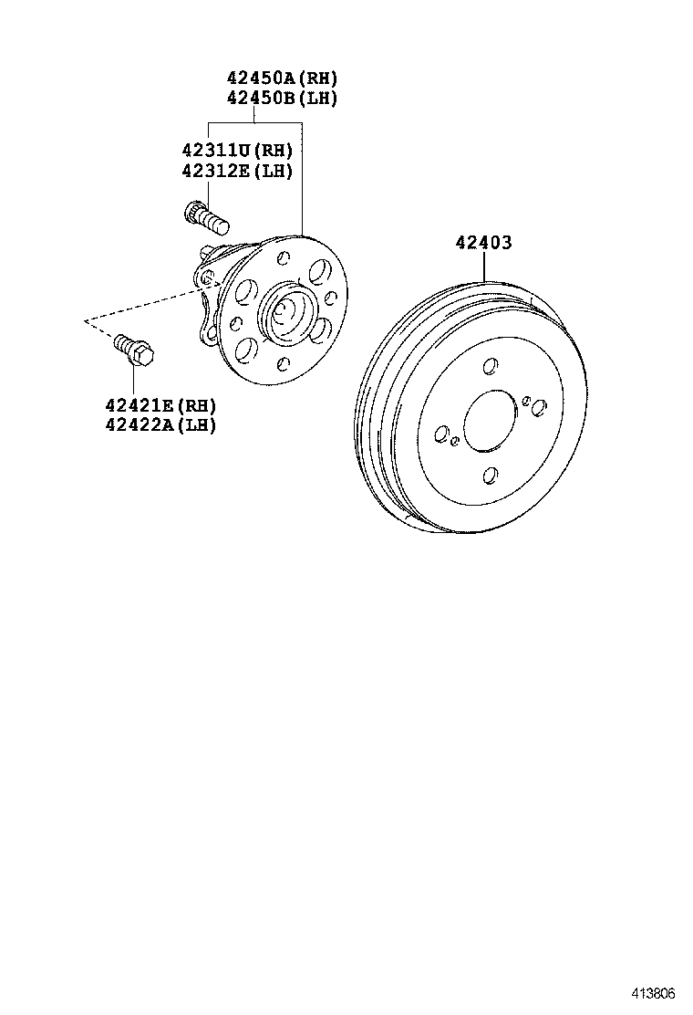  SCION IQ EV |  REAR AXLE SHAFT HUB