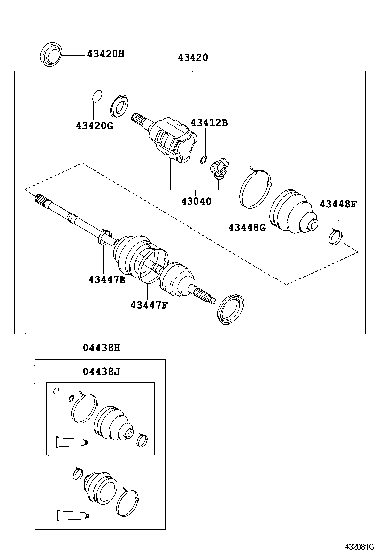  LS460 460L |  FRONT DRIVE SHAFT