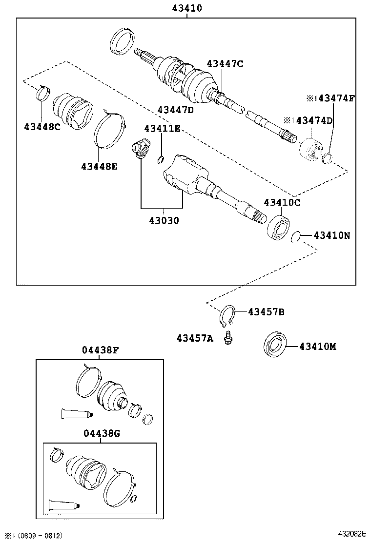  LS460 460L |  FRONT DRIVE SHAFT