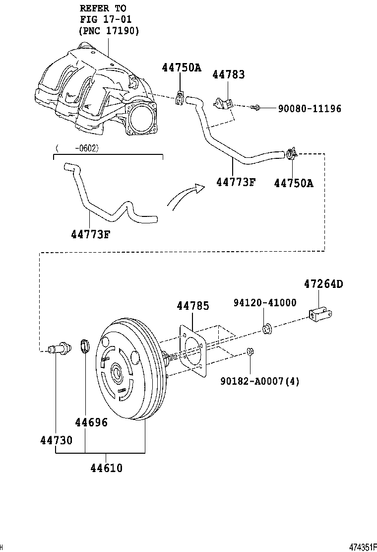  AVALON |  BRAKE BOOSTER VACUUM TUBE