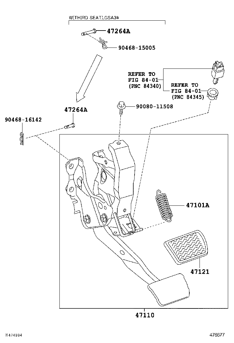  RAV4 NAP |  BRAKE PEDAL BRACKET