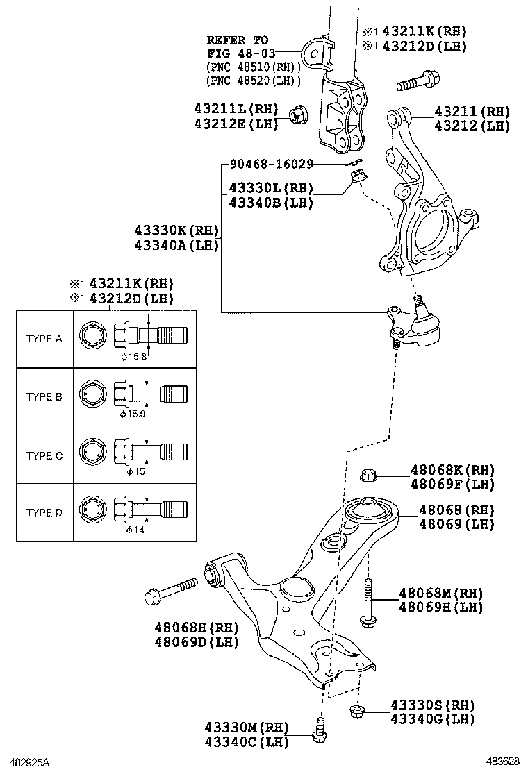  RAV4 EV |  FRONT AXLE ARM STEERING KNUCKLE