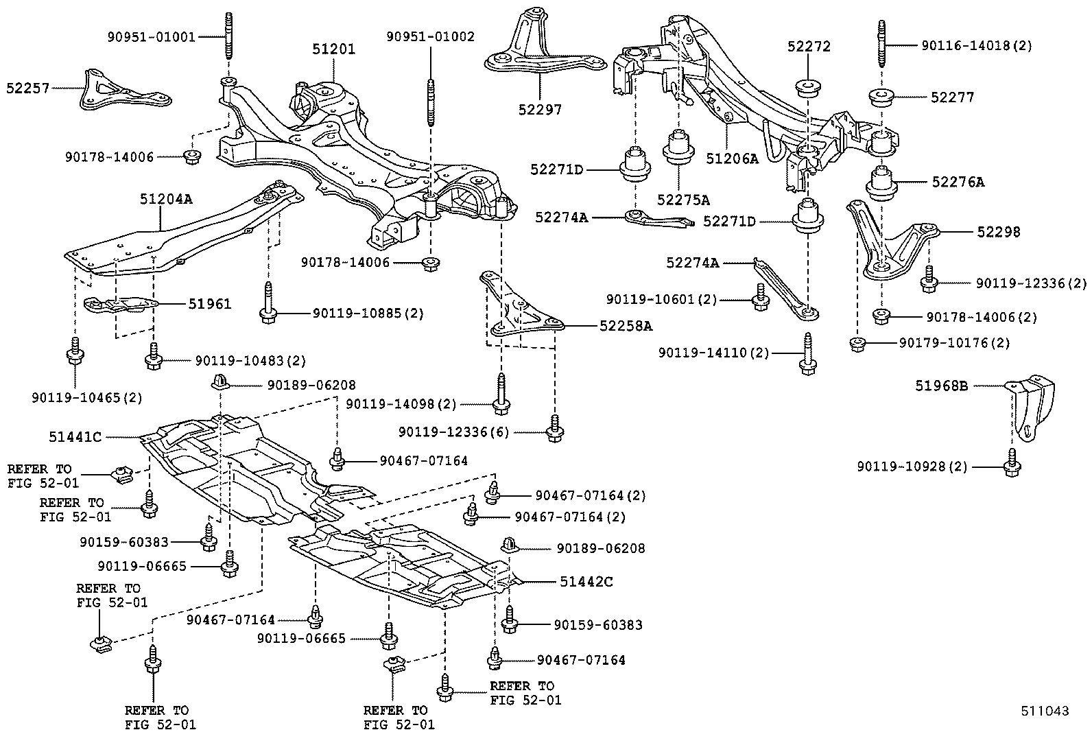  SCION TC |  SUSPENSION CROSSMEMBER UNDER COVER