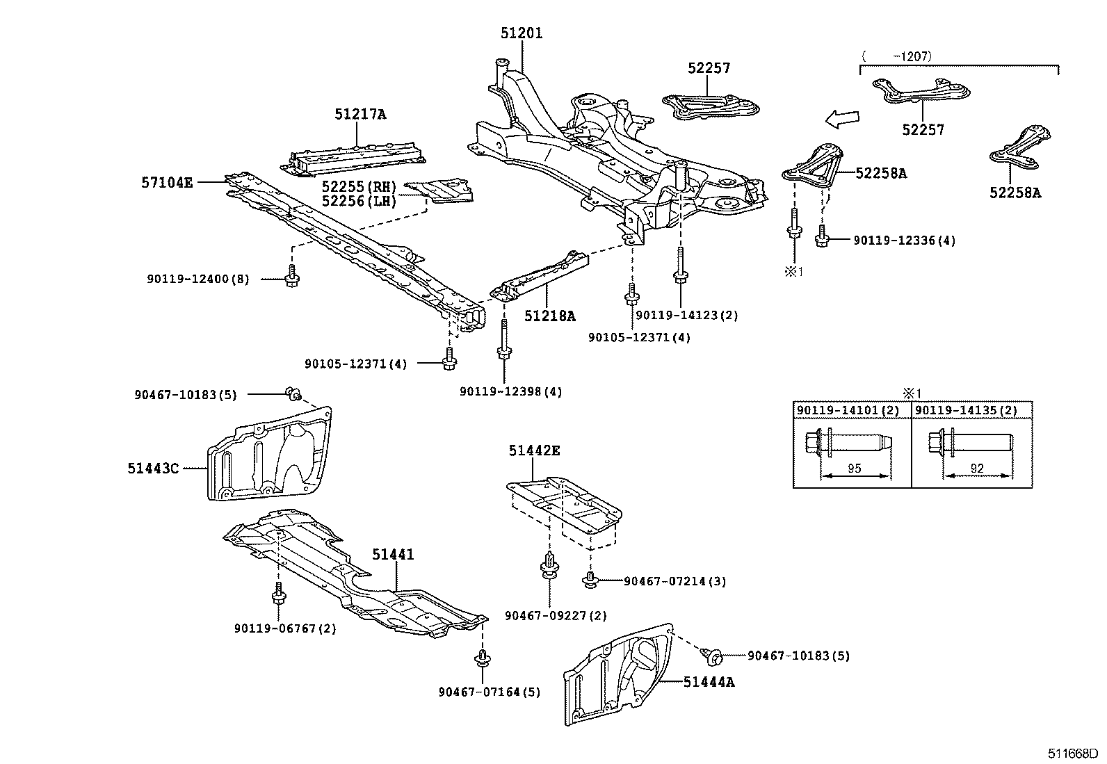  SCION XB |  SUSPENSION CROSSMEMBER UNDER COVER