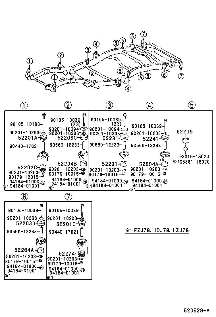  LAND CRUISER 70 |  CAB MOUNTING BODY MOUNTING