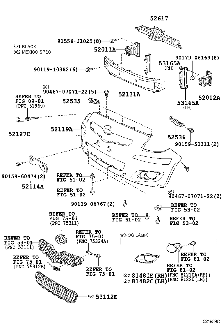  YARIS |  FRONT BUMPER BUMPER STAY