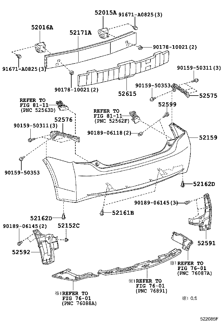  PRIUS |  REAR BUMPER BUMPER STAY