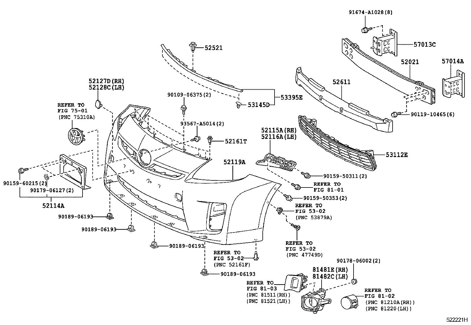  PRIUS PLUG IN HBD |  FRONT BUMPER BUMPER STAY