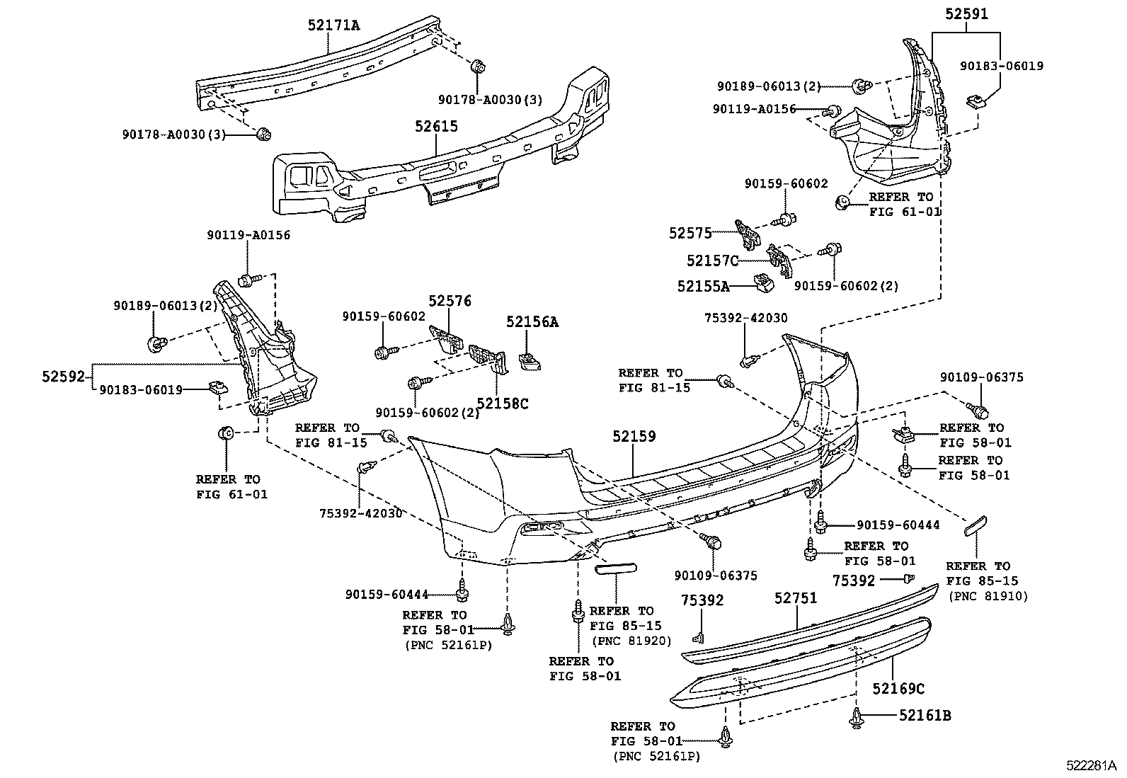  HIGHLANDER NAP |  REAR BUMPER BUMPER STAY