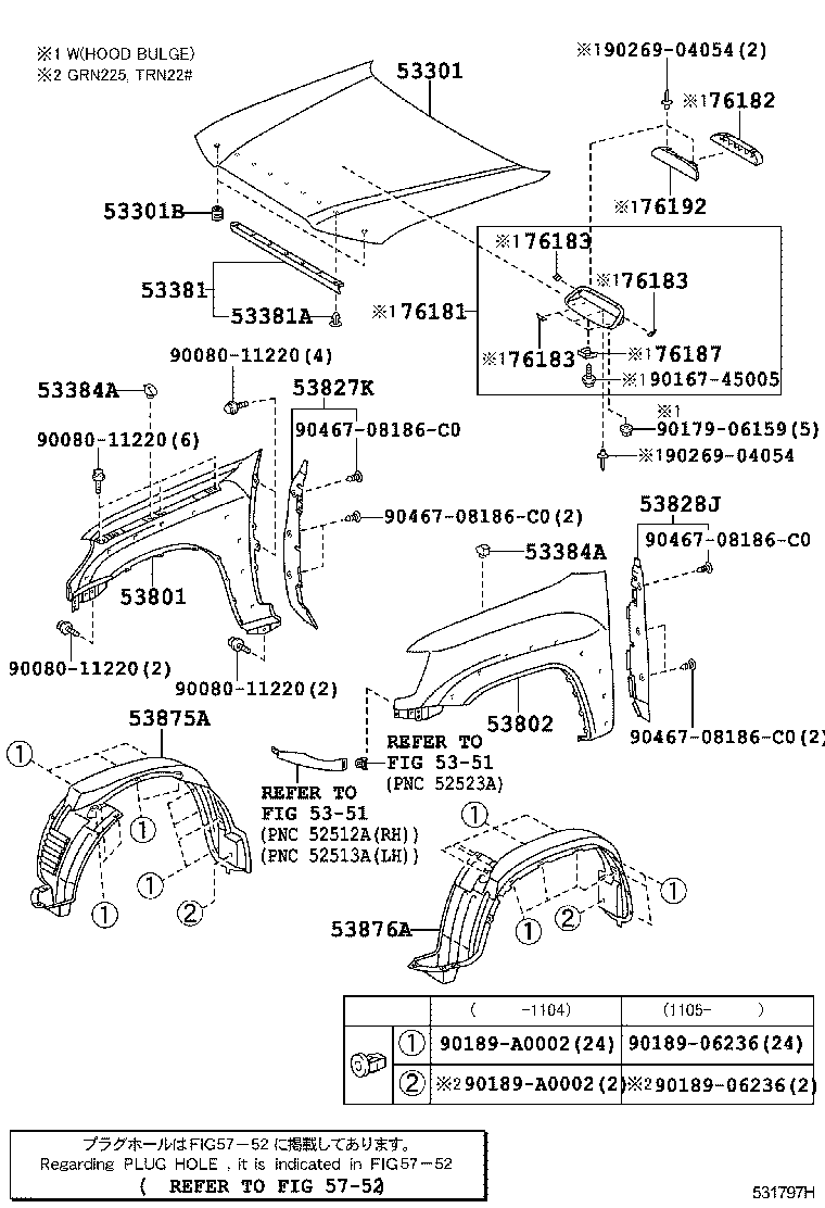  TACOMA |  HOOD FRONT FENDER