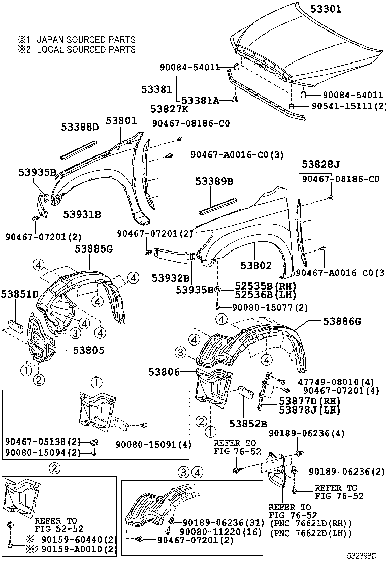  TUNDRA |  HOOD FRONT FENDER