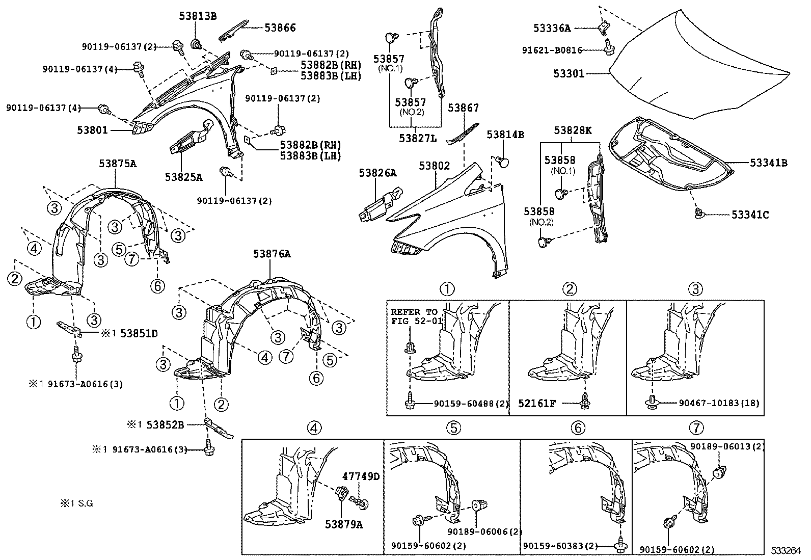  PRIUS |  HOOD FRONT FENDER