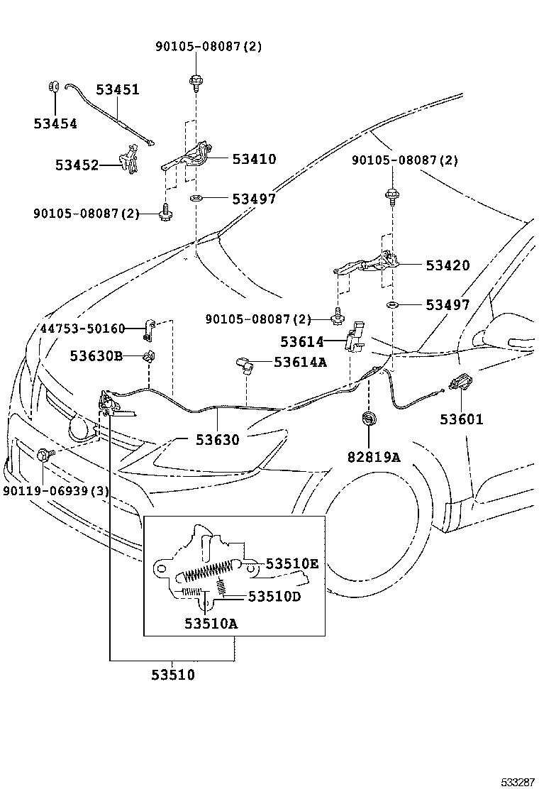  SCION TC |  HOOD LOCK HINGE