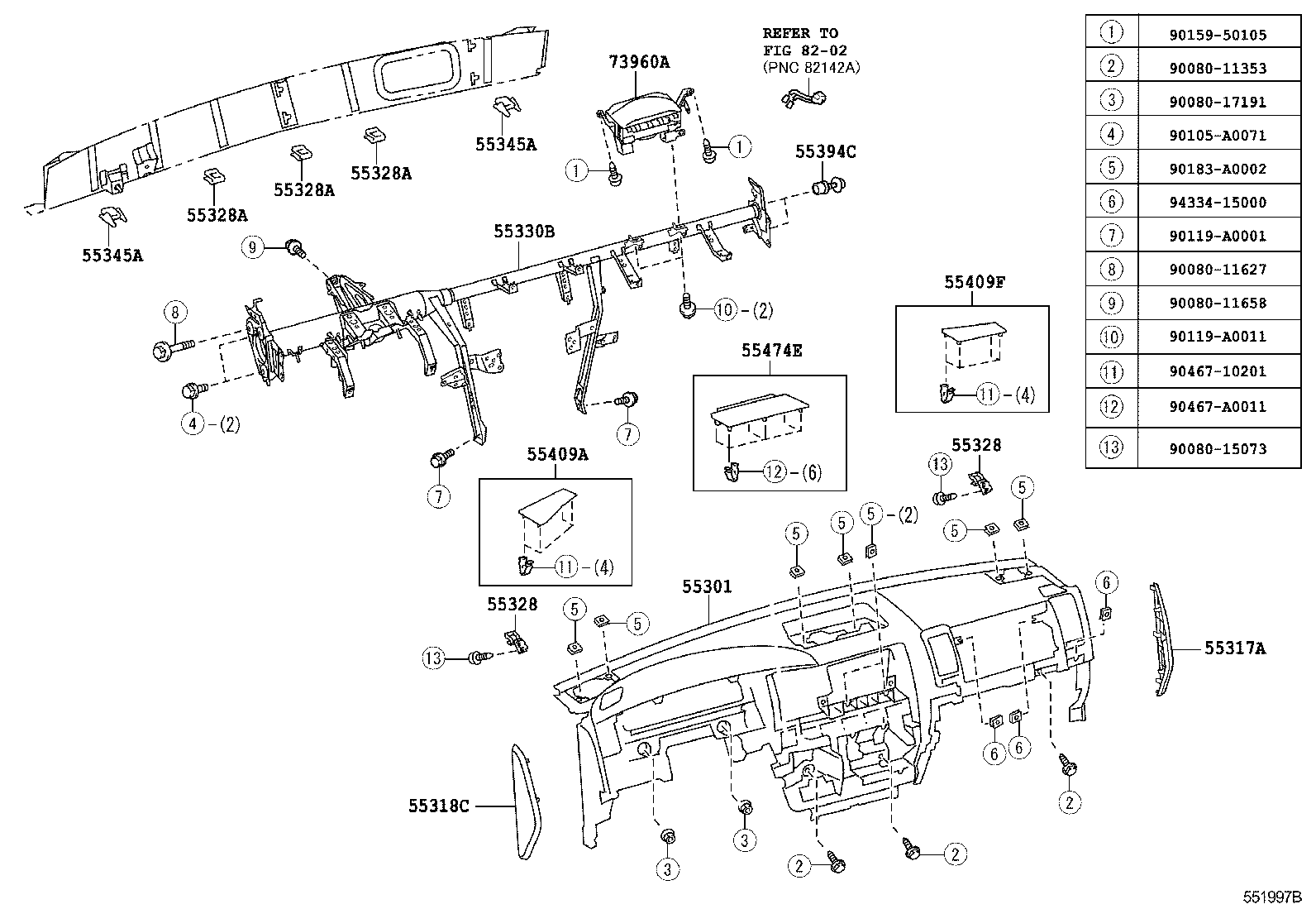 SEQUOIA |  INSTRUMENT PANEL GLOVE COMPARTMENT