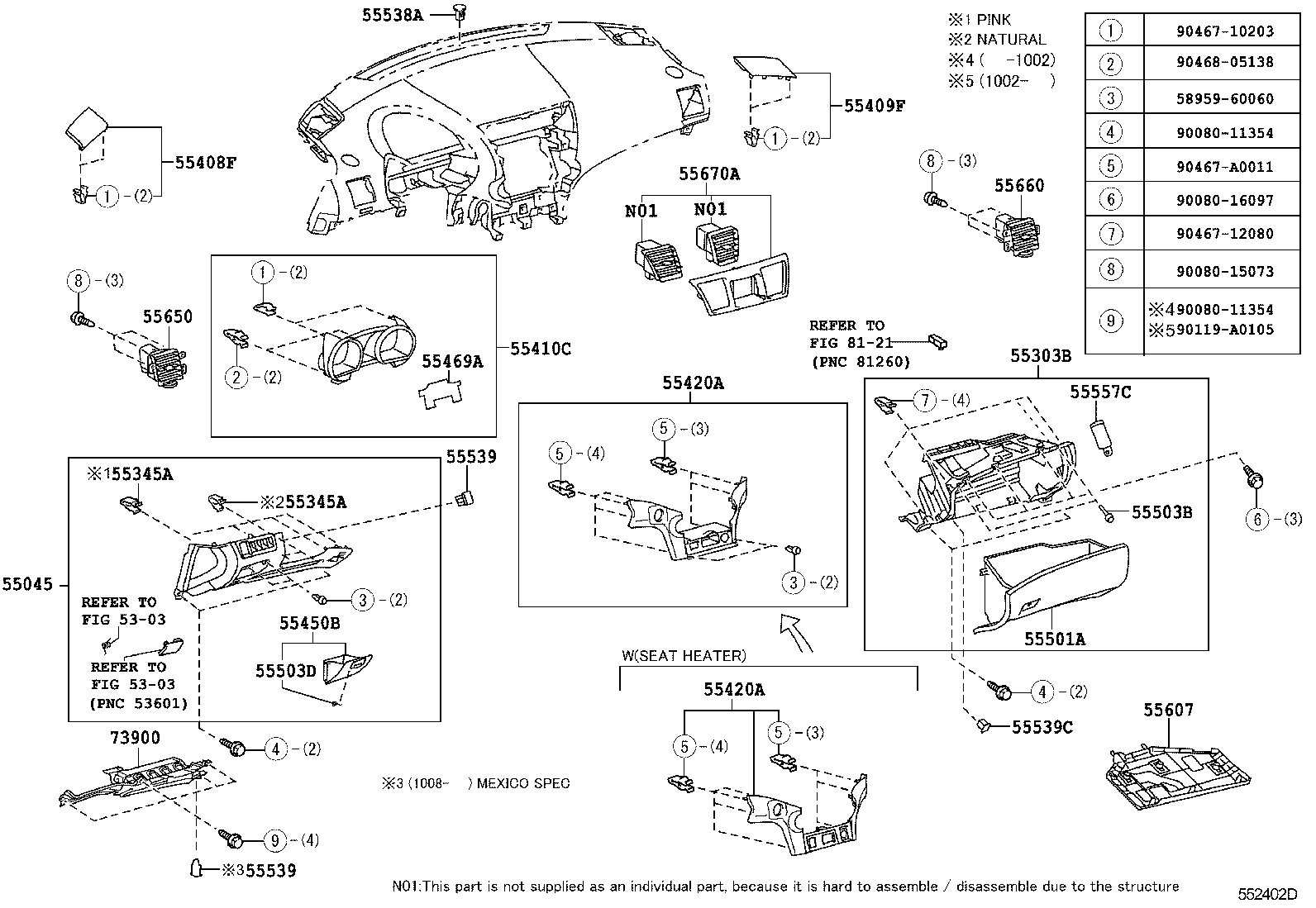  HIGHLANDER NAP |  INSTRUMENT PANEL GLOVE COMPARTMENT