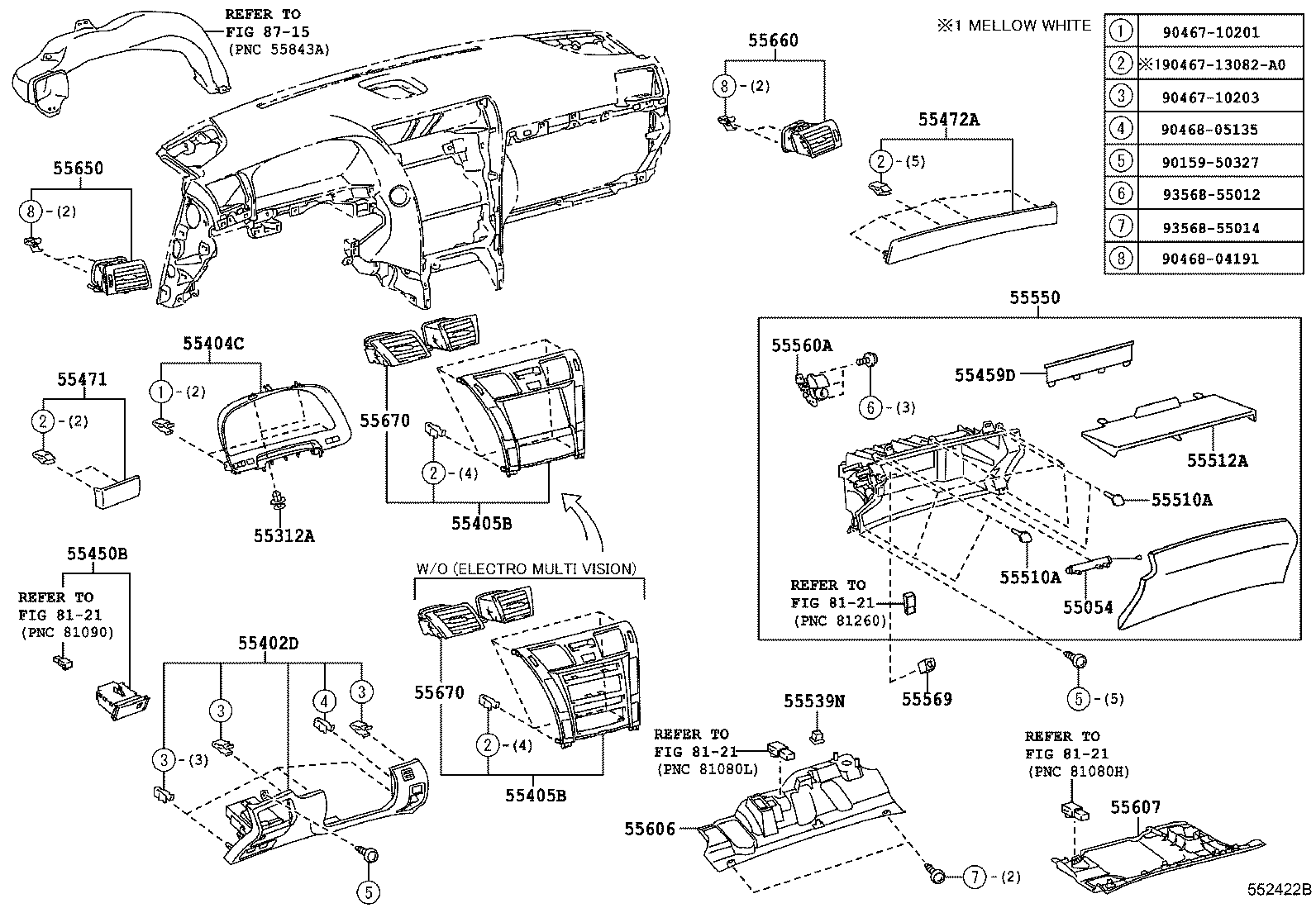  LS460 460L |  INSTRUMENT PANEL GLOVE COMPARTMENT