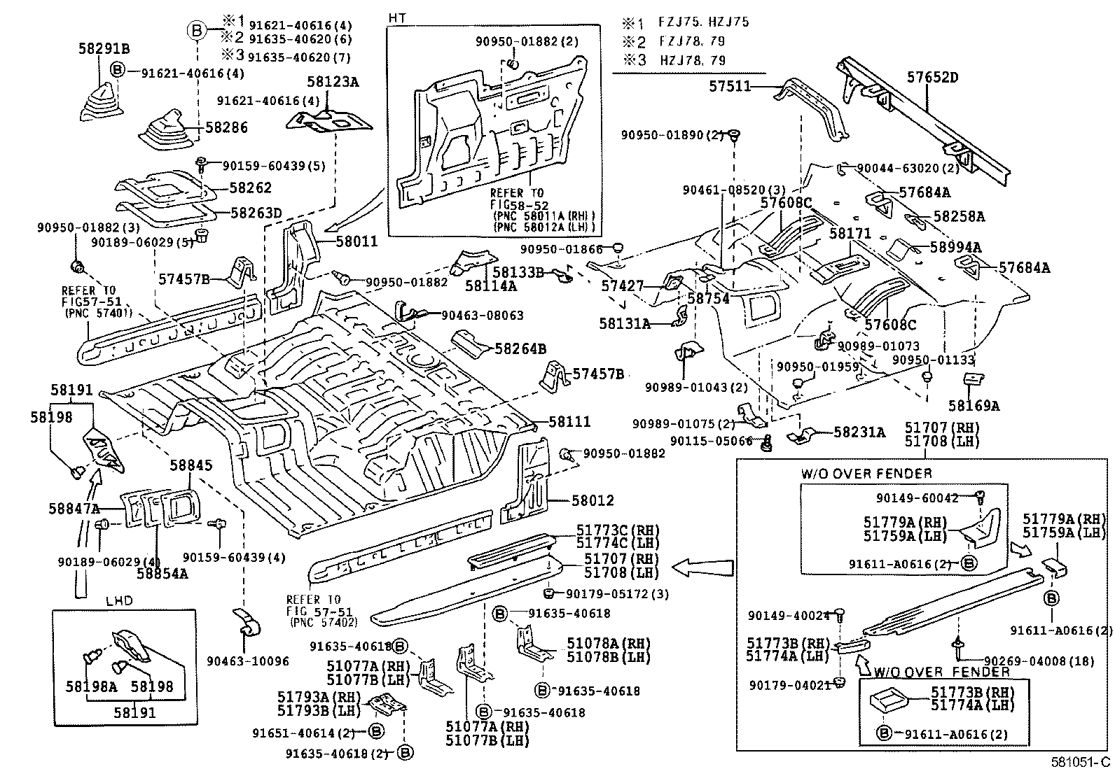 LAND CRUISER 70 | FRONT FLOOR PANEL FRONT FLOOR MEMBER