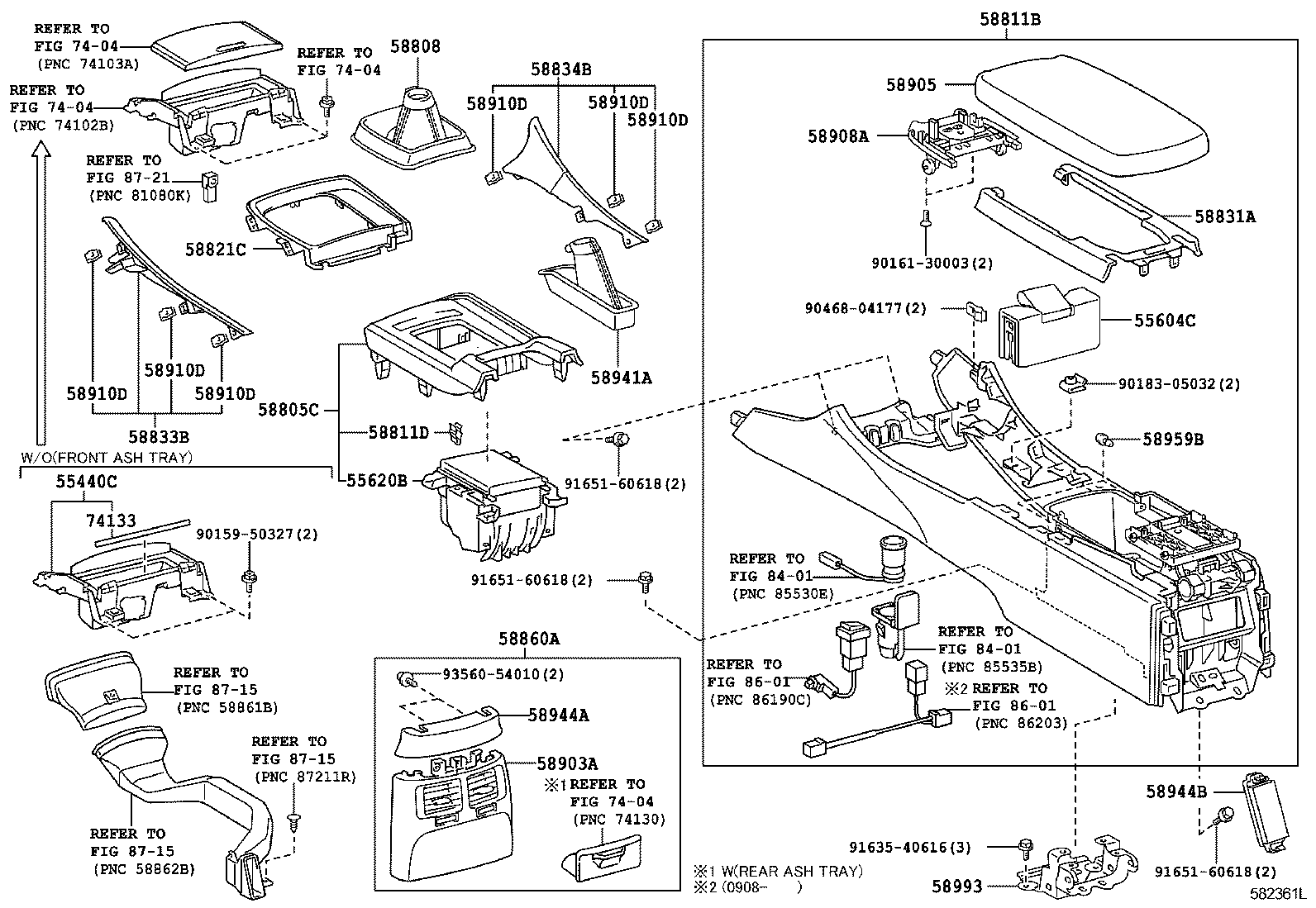  IS250 350 |  CONSOLE BOX BRACKET