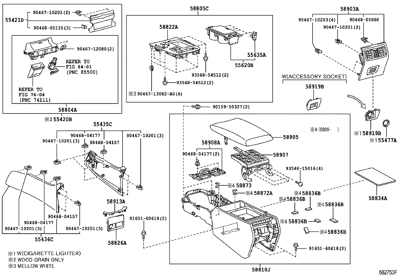  LS460 460L |  CONSOLE BOX BRACKET
