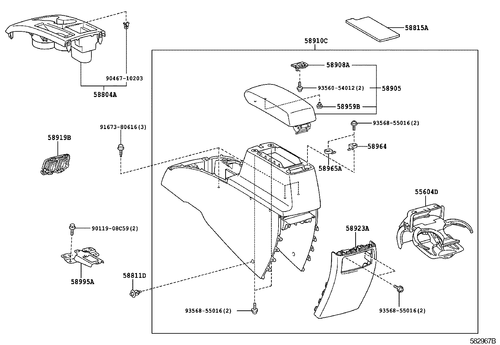  SCION XB |  CONSOLE BOX BRACKET