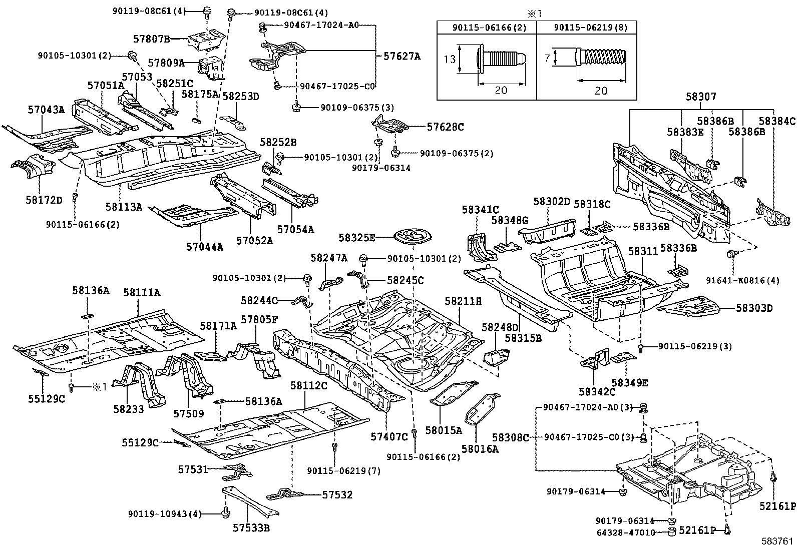  PRIUS PLUG IN HBD |  FLOOR PAN LOWER BACK PANEL