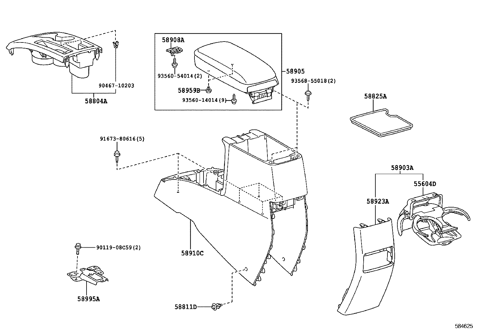  SCION XB |  CONSOLE BOX BRACKET