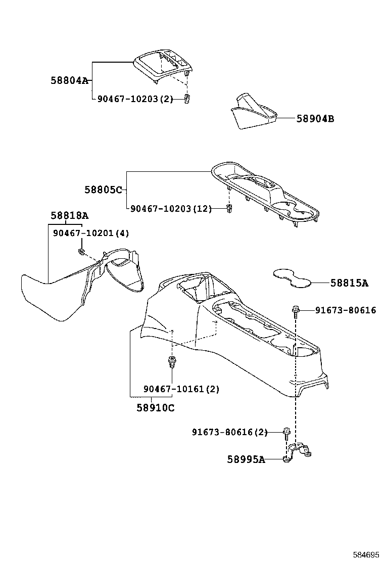  SCION IQ EV |  CONSOLE BOX BRACKET