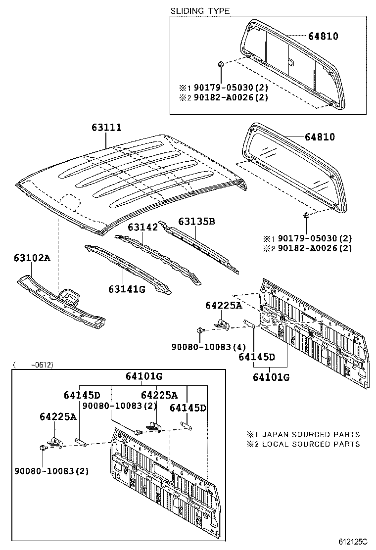  TACOMA |  ROOF PANEL BACK PANEL