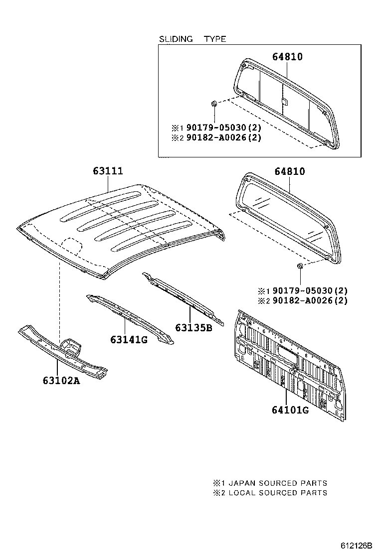  TACOMA |  ROOF PANEL BACK PANEL