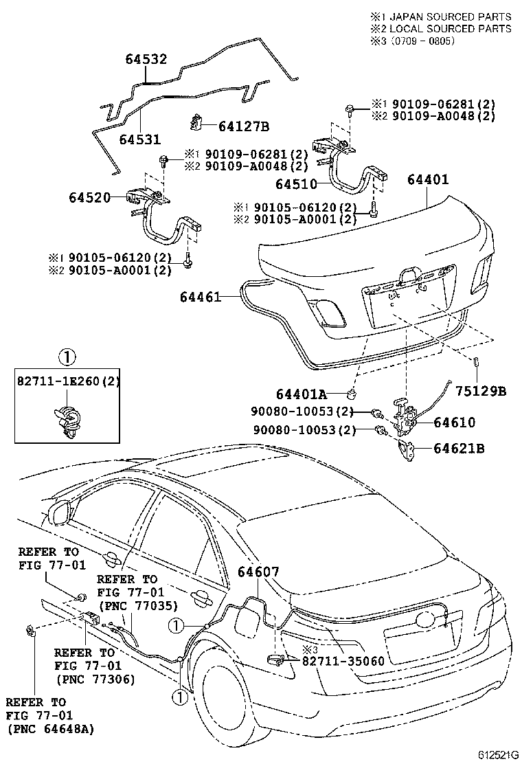  CAMRY NAP |  LUGGAGE COMPARTMENT DOOR LOCK