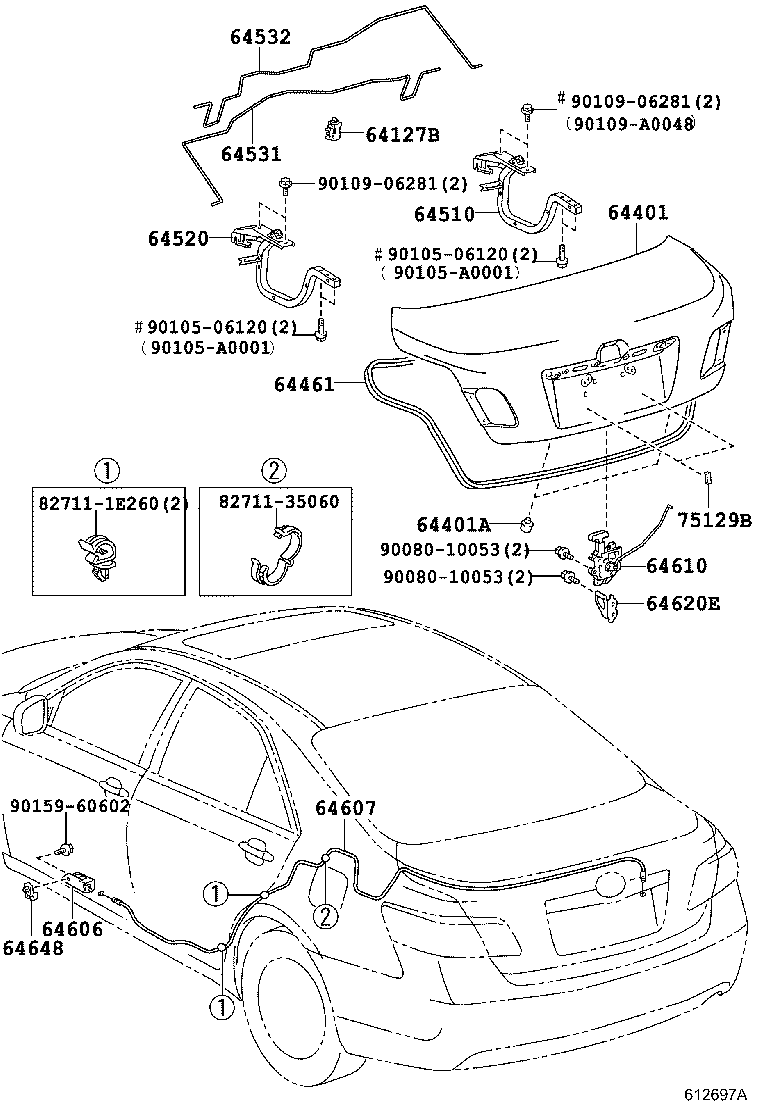  CAMRY HV NAP |  LUGGAGE COMPARTMENT DOOR LOCK