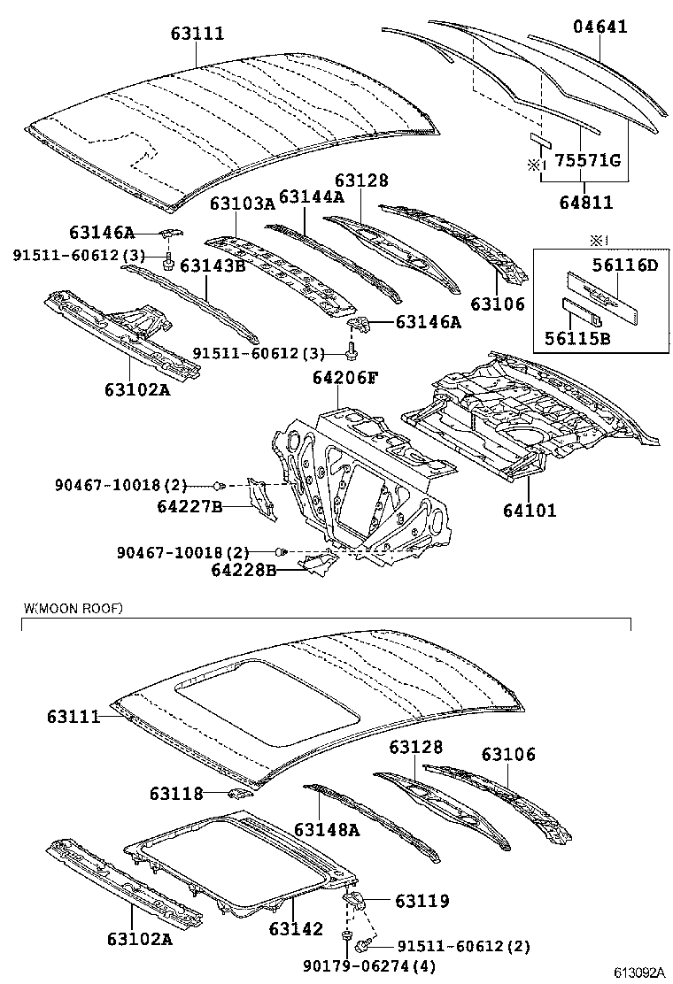  IS F |  ROOF PANEL BACK WINDOW GLASS