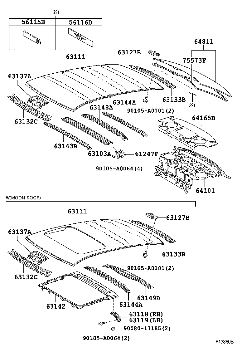  CAMRY NAP |  ROOF PANEL BACK WINDOW GLASS