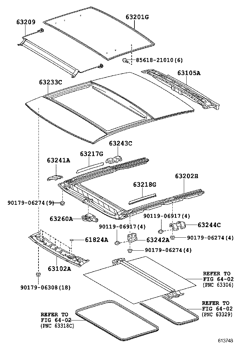  SCION TC |  ROOF PANEL BACK WINDOW GLASS