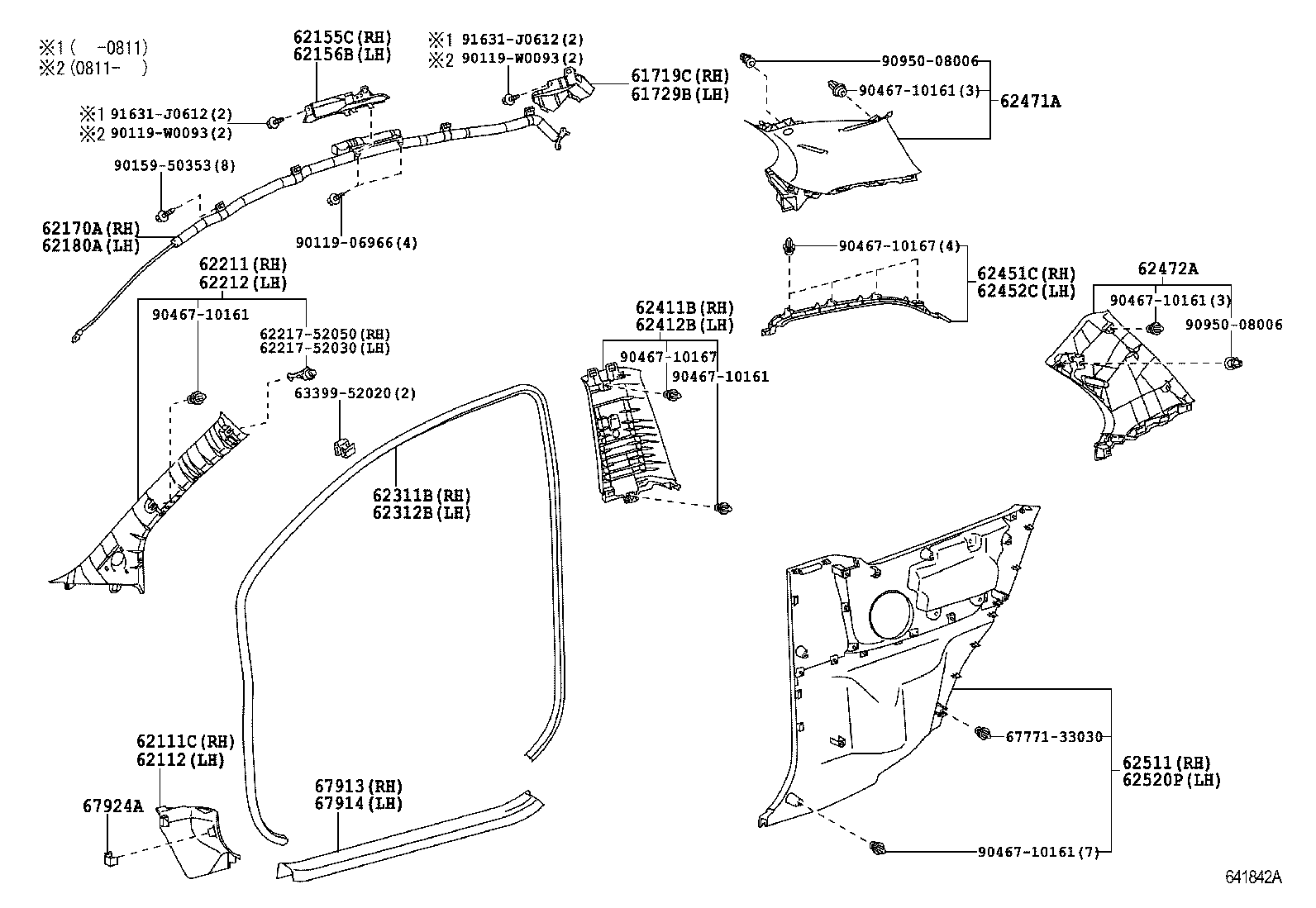  YARIS FRP |  INSIDE TRIM BOARD DOOR OPENING TRIM MOULDING