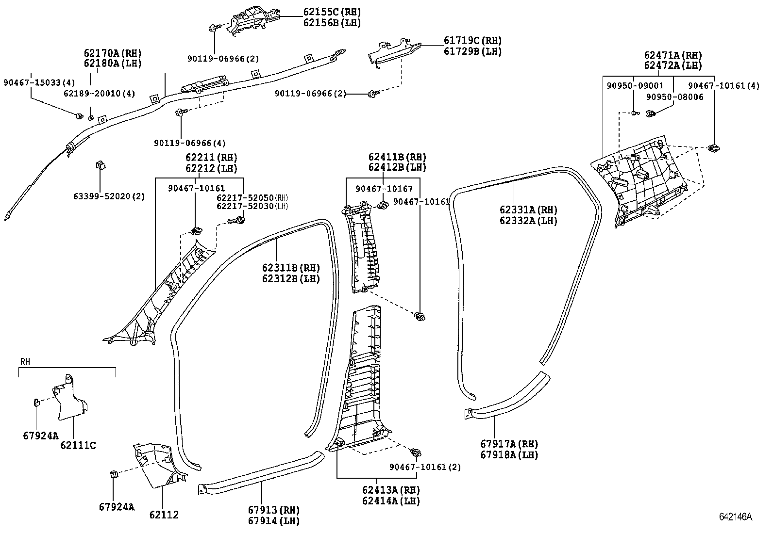  SCION XD |  INSIDE TRIM BOARD DOOR OPENING TRIM MOULDING