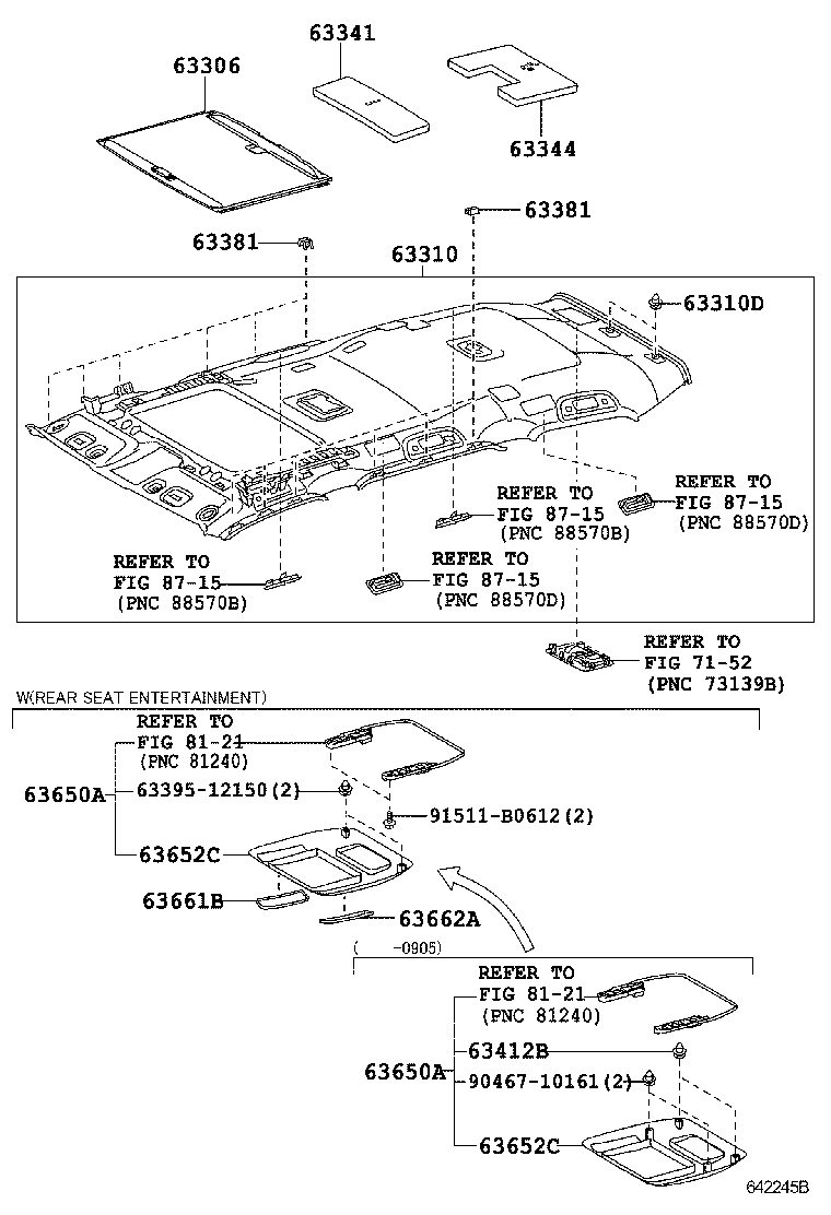  LX570 |  ROOF HEADLINING SILENCER PAD