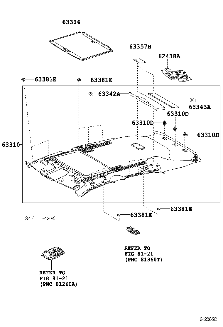  RX350 450H |  ROOF HEADLINING SILENCER PAD