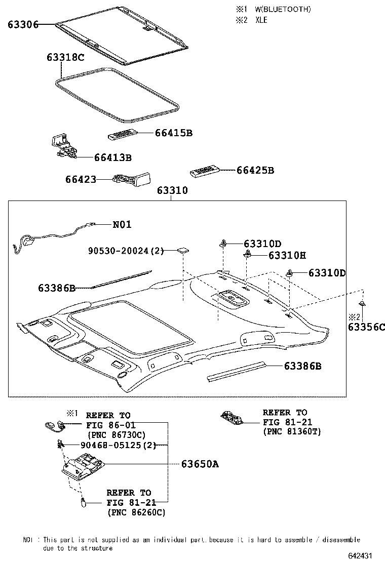  CAMRY JPP |  ROOF HEADLINING SILENCER PAD