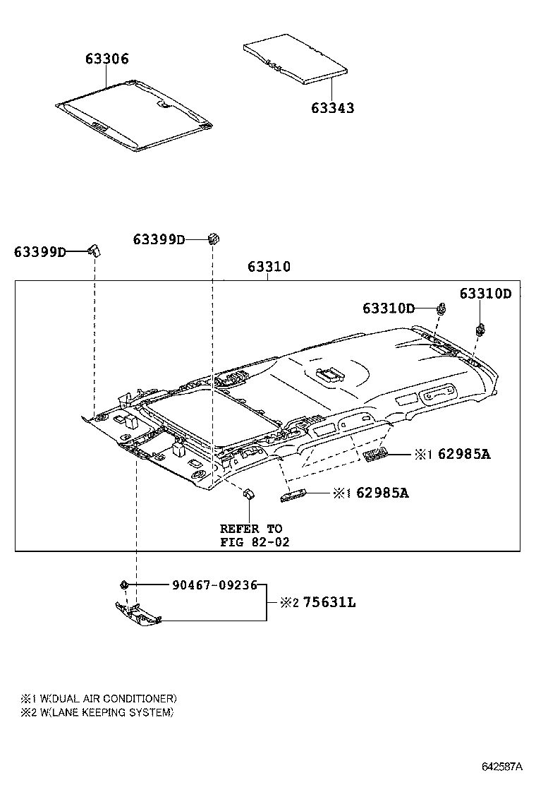  GX460 |  ROOF HEADLINING SILENCER PAD