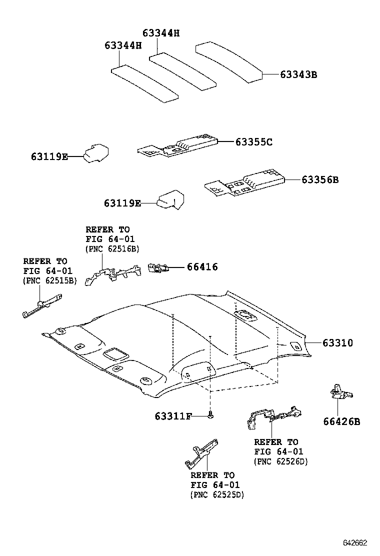  SCION TC |  ROOF HEADLINING SILENCER PAD