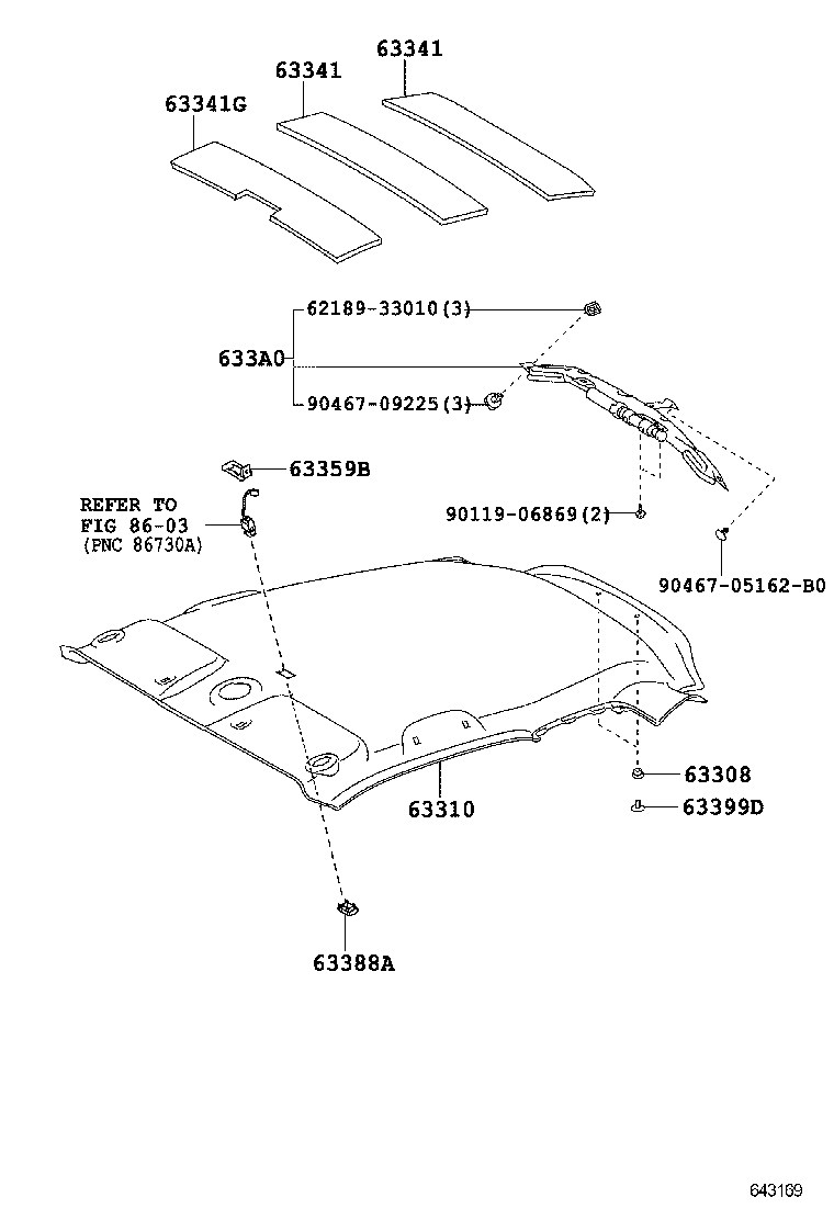  SCION IQ EV |  ROOF HEADLINING SILENCER PAD