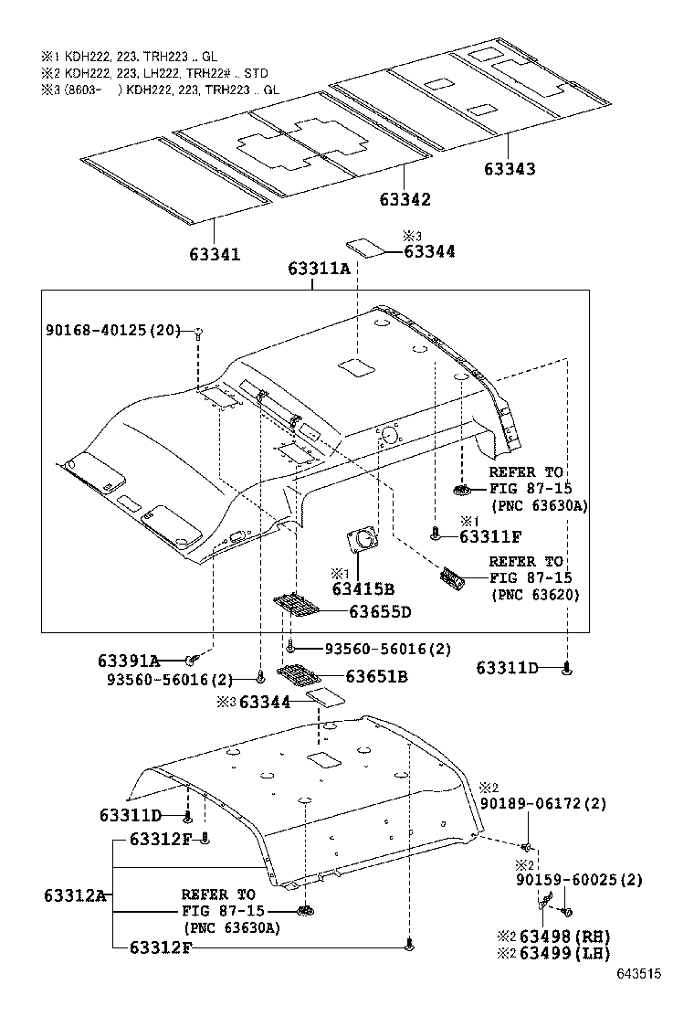  HIACE |  ROOF HEADLINING SILENCER PAD