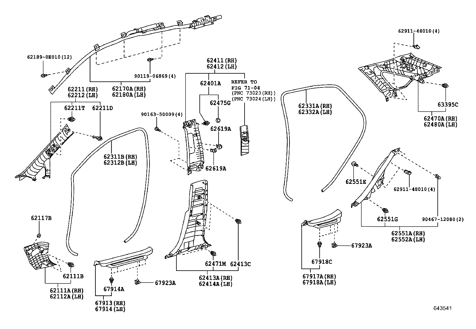  RX350 450H |  INSIDE TRIM BOARD DOOR OPENING TRIM MOULDING