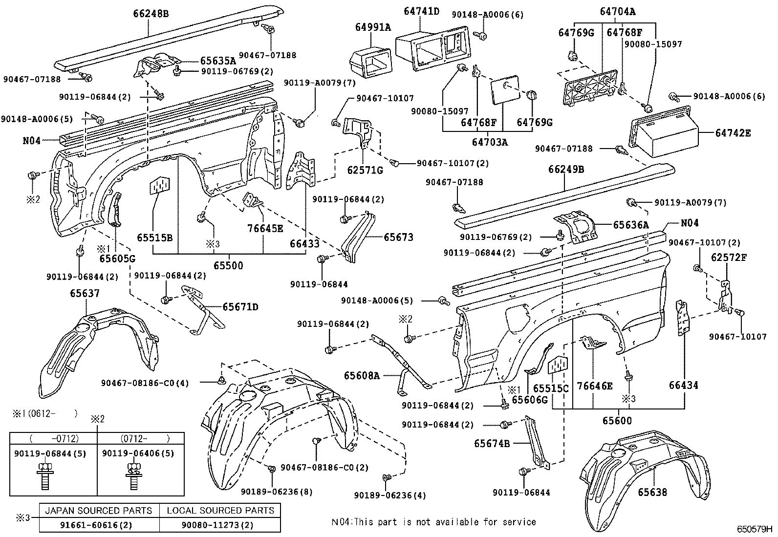  TACOMA |  REAR BODY SIDE PANEL
