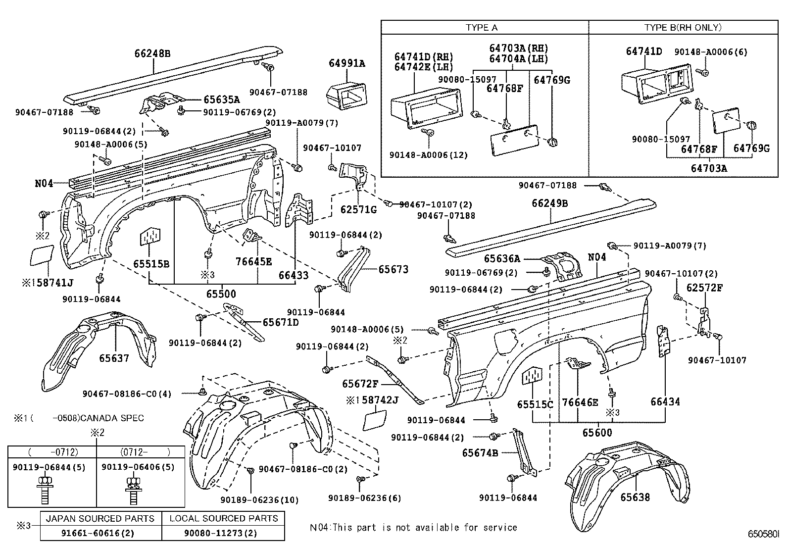  TACOMA |  REAR BODY SIDE PANEL