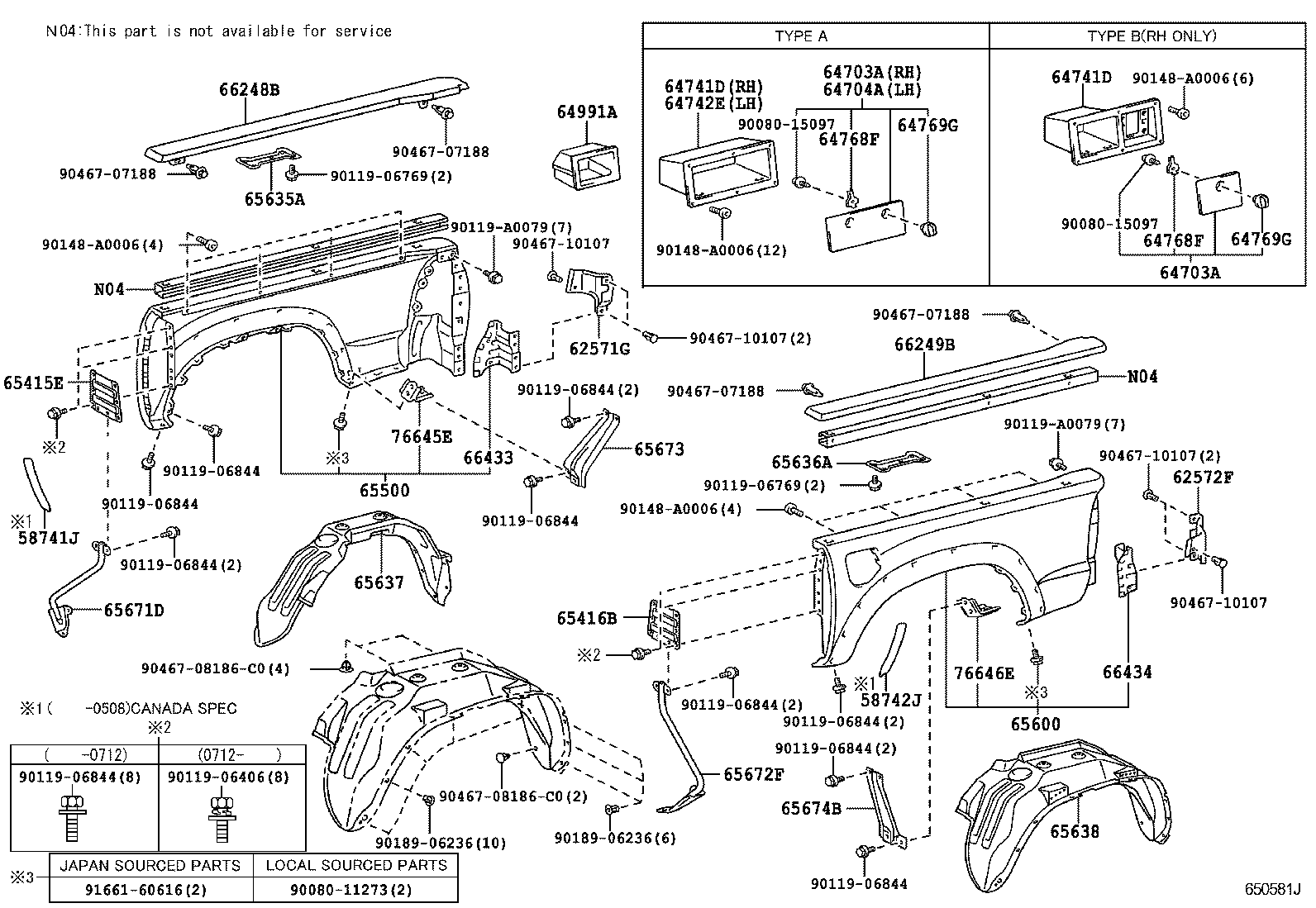  TACOMA |  REAR BODY SIDE PANEL