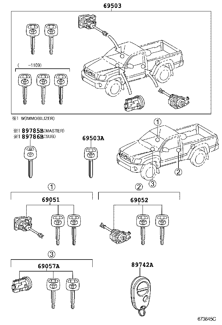  TACOMA |  LOCK CYLINDER SET